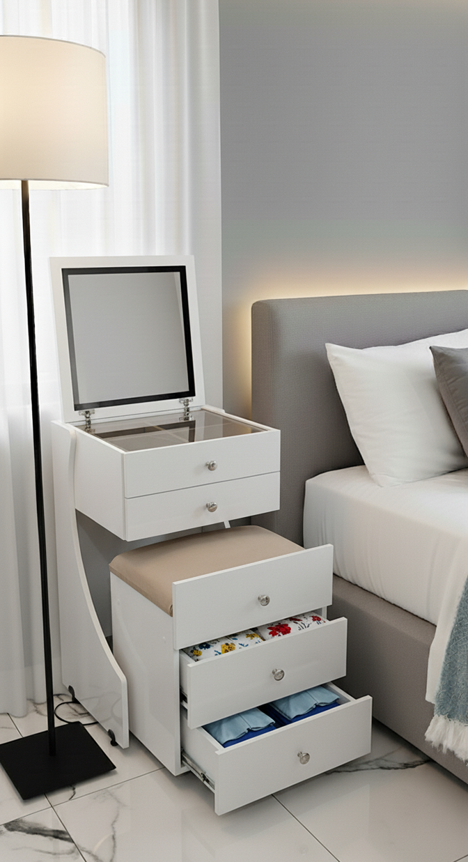 Coiffeuse + Table de nuit Moderne