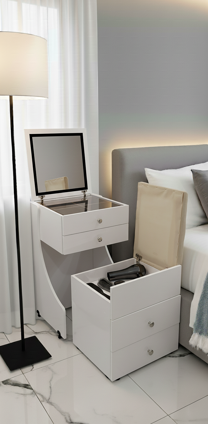 Coiffeuse + Table de nuit Moderne